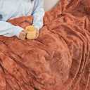 TOONOW Faux Fur Luxury Throw Blanket,Double Side Soft Fluffy Shaggy Fuzzy Blanket for Couch Sofa Bed (Carnelian, X-Large Twin Size)