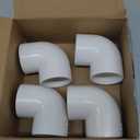 5PCS 1-1/4" 90 Degree Elbow PVC Pipe Fitting Adapter Coupling Connector Schedule 40 Slip (Socket x Socket) White Color
