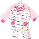 Hudson Baby Unisex Baby Cotton Sleep and Play (Pink, M)