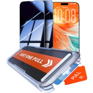 TORRAS Uncrackable 9H+ for iPhone 16 Pro Max Privacy Screen Protector [ 12FT Military-Grade Anti Shatter] [Top 25 Anti Spy, Data Protection] Full Coverage Tempered Glass, 2-Pack 6.9"