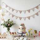 2Pcs Triangle Bunting Flag No-DIY Cotton Fabric Garland Reusable Party Banner for Nursery Baby Shower Birthday Boho Wedding Party Decoration Each 10 Flags (Beige-007)
