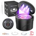 Ultrasonic Retainer Cleaner Machine, 45kHz Dental Cleaning Pod for Dentures, Jewelry, Toothbrush Heads, Mouth Guards, Aligners, Braces, 200ML Denture Cleaner 4 Modes & Digital Timer, Black