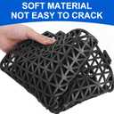MYFAMIREA Modular Interlocking Cushion 12 Pack 11.8" x 11.8" Rubber Floor Tiles Non-Slip Splicing Drainage Mats for Deck, Pool, Outdoor Shower, Patio, Balcony, Indoor Bathroom, Kitchen, Yard (Black)