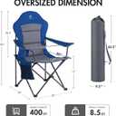 EVER ADVANCED High Back Folding Camping Chair Oversized and Fully Padded, Portable Quad Camp Lawn Chair Up to 300 lbs, with Cup Holder Armrest Carrying Bag