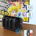 Transnovo Switch 2 Controller Charger - Plug-in Dual-Direction Magnetic Charging Dock for Nintendo Switch 2 Joycons, Accessories 4-in-1 Fast Charger Station with Charging Indicator, Black
