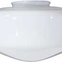 B&P Lamp 12 Inch Diameter, Clear Over Opal, Glass Schoolhouse Shade with a 6 Inch Lip Fitter (White)