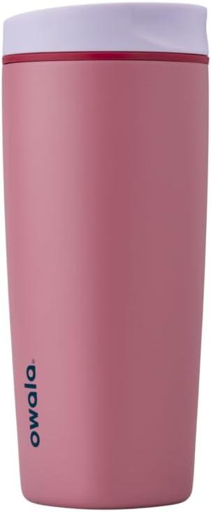 Owala SmoothSip Slider Insulated Stainless Steel Coffee Tumbler, Reusable Iced Coffee Cup, Hot Coffee Travel Mug, BPA Free 20 oz, Purple/Pink (Crochet Queen) | Insulated, Reusable, Iced Coffee Cup, BPA Free, Crochet Queen