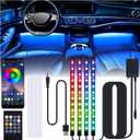 BFXM Led Lights for Car, Interior Car Lights with USB Adapter, Car Accessories Interior, App/Remote Control Music Sync Color Change Lights, Ambient Lighting for Cars, Truck, SUV (48LED Beads)