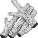 Stanbroil 4 Piece Set of Ceramic White Birch Wood Gas Log for All Types of Ventless, Gel, Ethanol, Electric, Gas Inserts, Propane, Indoor or Outdoor Fireplaces & Fire Pits