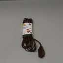 GE 3 - Extension Cord with Multiple Outlets 12 Ft Power Strip 2 Prong 16 Gauge Twist-to-Close Safety Covers Outdoor Extender UL Listed Brown 51952