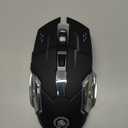 MELOGAGA Wireless Gaming Mouse Bluetooth Mouse RGB Rechargeable 2.4G USB Cordless Computer Mice with 7 Color Backlit, 6 Buttons & Silent Click for Laptop, iPad, Mac OS, PC, Windows -Black