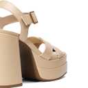 DREAM PAIRS Women's Platform Chunky Heels Square Open Toe Ankle Strap High Heeled Sandals Y2K Shoes for Party Brunch (Beige, Size 9)