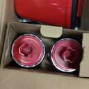 LucGee Rotary Cheese Grater with Handle - 3 in 1 Cheese Shredder Rotary Grater Stainless Steel Handheld, Vegetable Slicer for Fruit, Cheese, Nuts(Red)