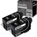 NoahArk 2 Packs 924XL Remanufactured Ink Cartridge Replacement for Epson 924 T924XL High Yeild for Epson Workforce Pro WF-C4810 WF-C4310 Printer (2 Black)