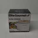 Elite Gourmet MST-250XW Electric Slow Cooker Ceramic Pot Adjustable Temp, Entrees, Sauces, Stews & Dips, Dishwasher Safe Glass Lid & Crock (1.5 Quart, White)