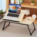 Laptop Bed Desk, 5-Angle Adjustable Bed Laptop Table with Cup Holder