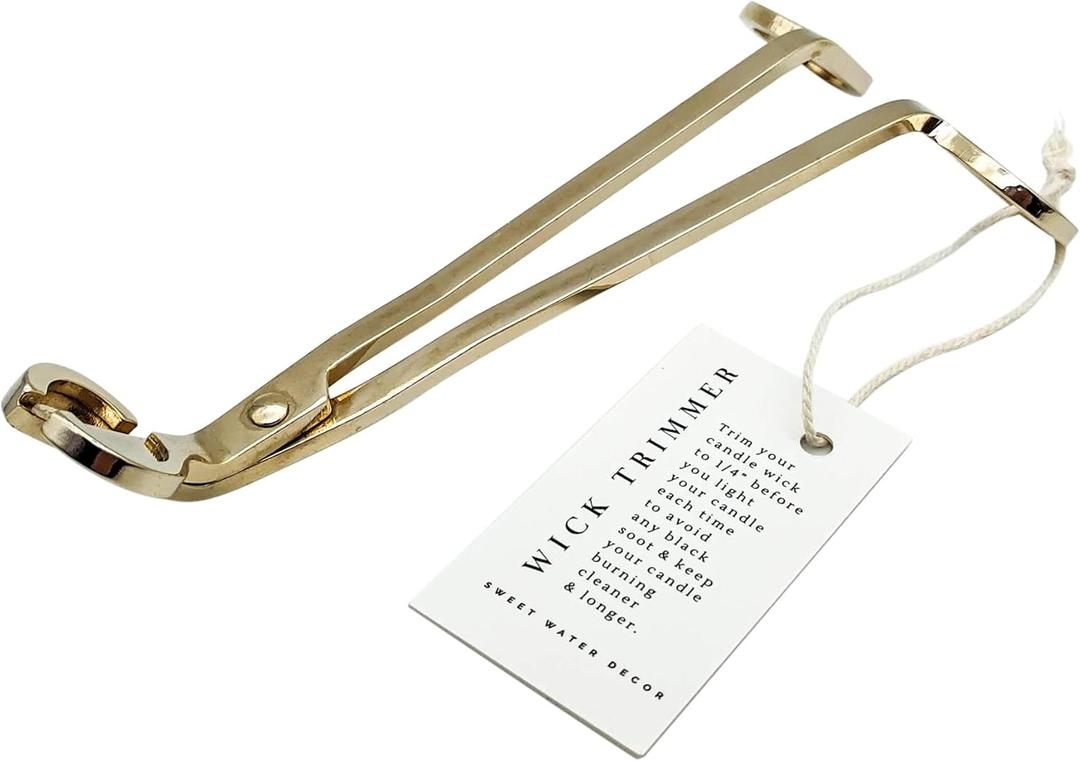 Sweet Water Decor Gold Tone Candle Wick Trimmer | Candle Care Accessories for Candle Lovers | Candle Maintenance Tools