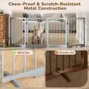 Free Standing Dog Gate Indoor, Foldable Dog Gate for Doorways Stairs, 4-Panel, 24"Tall
