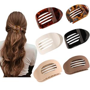 6PCS Flat Hair Clips for Women, French Design Flat Hair Claws, Secure Hold Inner Teeth Hair Claw Clips, Strong Hold No Slip Hair Barrettes For Lying Down Holiday Christmas Gifts