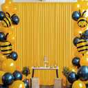 10 ft x 10 ft Wrinkle Free Yellow Backdrop Curtain for Parties, Yellow Polyester Photo Backdrop Drapes,Thick Background 2 Panels 5ft x 10ft for Baby Shower Wedding Birthday Party Backdrop Stand (Ginger)