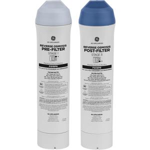 GE Pre & Post Filter Set Compatible with Select GE Under Sink Filtration Systems Including GXRQ18NBN, GNRQ18NBN, GXRV40TBN, Replace Every 6 Months, FQ18PN