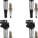 BDFHYK Ignition Coils UF598 and Iridium Spark Plug 97968 Compatible with Mini Cooper Countryman Paceman l4 1.6L Replaces 5C1749 178-8533 E1098 52-2104 C1692 12137575010 ILZKBR7B8G 1213755001 Set of 4