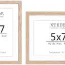 KTKDE 5x7 Picture frame Set of 2,4x6 with mat 5x7 without Mat,Modern Style Wood Composite Frame, Real Glass, Studio Gallery frame Wall Mount and Tabletop Display Family Friends Wedding Ideal Gift