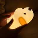 Led Cute Dog Night Light, 7 Colors Dimmable Puppy Bedside Lamp, Touch Control Night Lamp with Sound Effects for Kids Adults, Used for Camping Party Room Decor (Puppy)