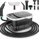 Steam Cleaner, 2500W Heavy Duty Pressurized Handheld Steamer with Built-in 1.32 qt Water Tank & 10 Accessories  for Kitchen, Bathroom, Car, Floors, Furniture, Tile & Windows (Black/White) (touchscreen version)