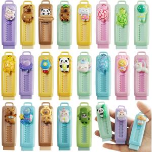 24 Pcs Cute Retractable Eraser for Pencils | Kawaii School Supplies Erasers| Back to Schools Essentials|Cute Erasers Supplies| Perfect Back to School Gifts