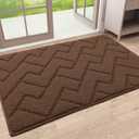 OLANLY 32x20 Indoor Door Mat - Traps Dirt and Moisture, Non-Slip Rubber Backing Doormat, Easy to Clean and Washable, Low-Profile Design for Entryways, Coffee