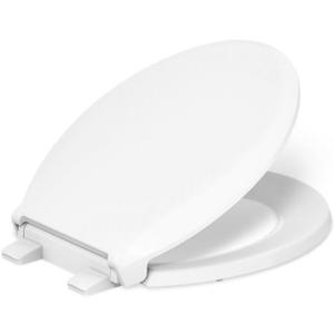 KOHLER 4639-RL-0 Cachet ReadyLatch Round-Front Toilet Seat, Quiet-Close Lid, Contoured Seat, Grip-Tight Bumpers and Installation Hardware, White