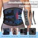 Back Brace for Men and Women, Lower Back Brace for Work and Lifting, Breathable Mesh Back Support Belt with 5 Removable Support Stays, 2 Lumbar Pads, Under Clothes (Medium)