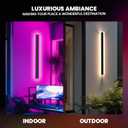 23.6 Upgraded Modern RGB Wall Lights Indoor/Outdoor LED Wall Sconce with Remote & App, Cool/Warm White, Party Mode, IP65 Waterproof & Rustproof for Home, Business, or Gaming Spaces