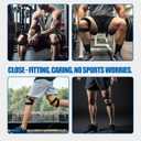 2 x Knee Brace Patellar Tendon Support Strap for Women, Knee Pain Relief Adjustable Neoprene Knee Strap for Fitness, Excercise (Black, Large)