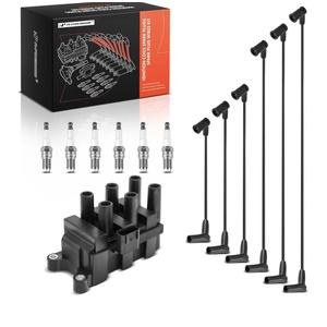 A-Premium 1 Ignition Coils with 6 Spark plug Wires and 6 Iridium Spark Plugs Compatible with Ford Ranger 2001-2003 V6 3.0L & Mazda B3000 2001 V6 3.0L, FLEX