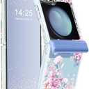 Vowodu Floral Case for Samsung Galaxy Z Flip 6 Case with Hinge Protection, [Precise Camera Protection]+[1*Screen Protector], Wireless Charging Anti-Scratch Shockproof Case for Z Flip 6 5G (Garden) 2Pack