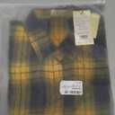 SSLR Flannel Shirts Womens Long Sleeve Button Down Plaid Shirts Casual (X-Large, Green and Orange Black Flannel)
