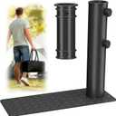 Heavy Duty Flag Pole Tire Mount Holder  Fits Up to 2.44" Telescopic Poles  Portable Metal Wheel Base for RV, Truck, Tailgating & Camping  Black