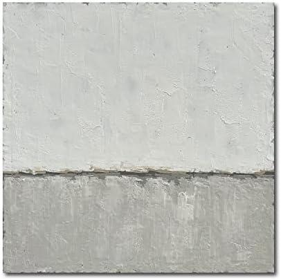 NANKAI Abstract Canvas Wall Art Hand-Painted Grey Minimalist Painting on Canvas White Acrylic Painting Original Modern Home Decor Wall Ready to Hang 24x24 inch