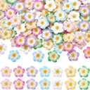 UNICRAFTALE 105Pcs 7 Colors Plumeria Flower Cabochons Resin Floral Flatback Bead Chrams 3D Mini Hawaii Flower Cabochon for Crafts Scrapbooking Embellishments Cellphone Case Making