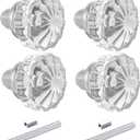 Toptoo 2 Sets Glass Door Knobs, Old Style, Vintage Crystal, Antique Mortise, Brushed Nickel Finish