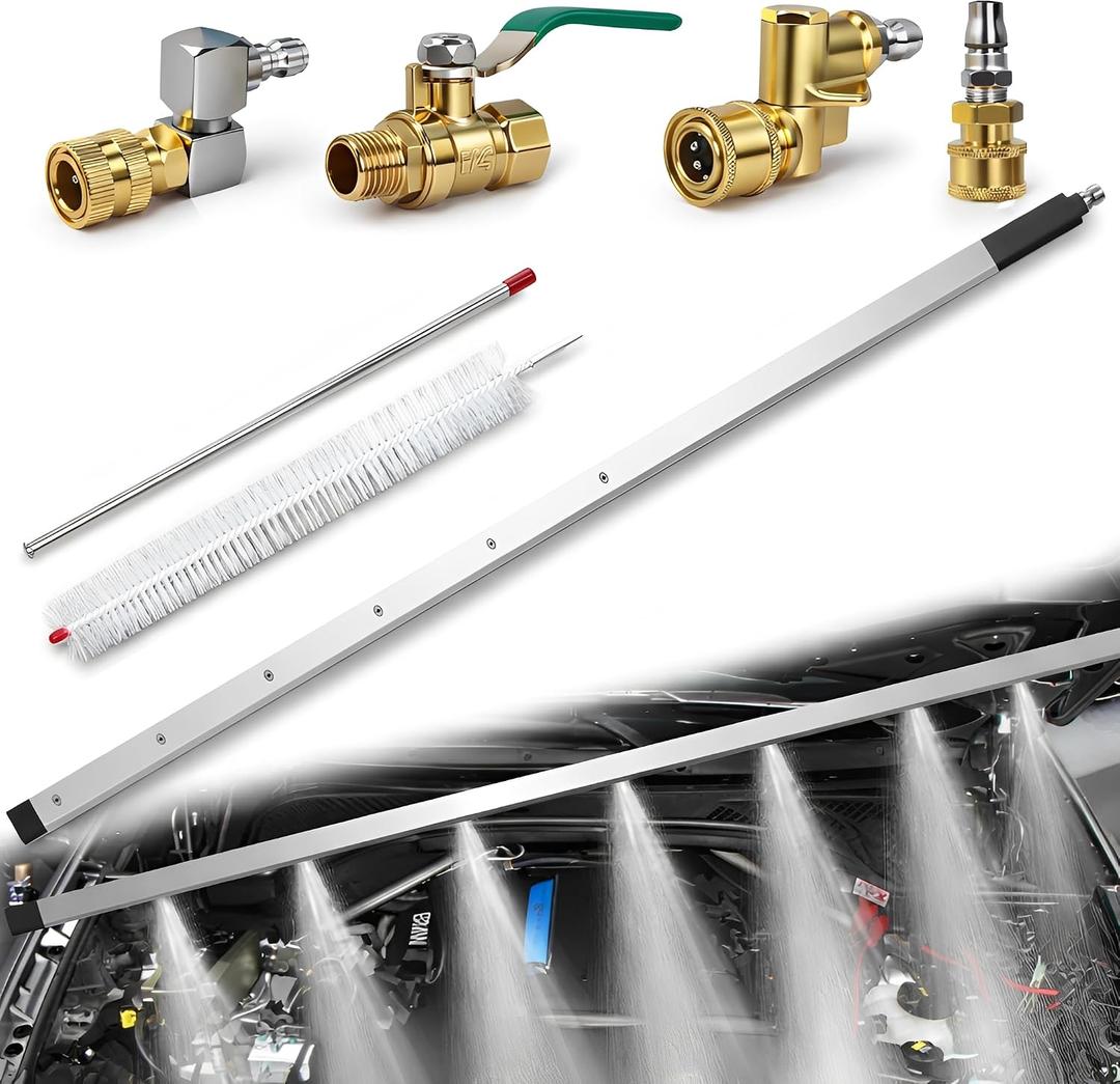 Gekufa 39'' Car Radiator Cleaning Wand, 25 Fan Nozzle Radiator Genie Water Air Cleaning Wands, High-Pressure Washer Radiator Wand with 1/4'' Quick Coupler (4500PSI)