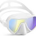 Swim Goggles with Nose Cover for Adults, Diving Mask for Men Women, 180 Wide View, Leak-Proof Snorkeling Mask