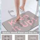 Bath Mat, Bathroom Mat Rugs Super Absorbent Shower Mats Non Slip Quick Dry Thin Rubber Mats for Bathroom Floor Fit Under Door, Shower Rug for Bathtub, Shower, Beige (2'3" x 1'5" (Rectangular), Rectangle Pink-grey)