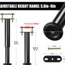 6 Pcs Adjustable Height Bed Support Legs, 6-9 Inch Metal Under Bed Frame Support Legs, Extra Sturdy Bed Legs Replacement Parts with Rubber Non-Slip Base for King Queen Frame Wooden Center Slat