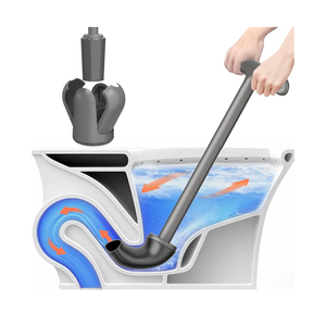 Cinola Toilet Plunger with Holder, Wall Mounted Toilet Bowl Plunger with Hideaway Caddy, Dual Handle Plunger for Bathroom Built-in Drip Tray, RV Bathroom Accessories, Dark Grey