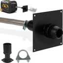 Generator Exhaust Extension Silencer kit with Insulated Through-Wall Mounting Plate Compatible With Firman H07552 Wh03242 T07571 T07573 Honda Eu6500is Eu7000is Muffler