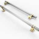 Asidrama 10 Pack 11.3 Inch(288mm) Brushed Satin Nickel and Gold Kitchen Cabinet Handles, Cabinet Pulls Kitchen Cabinet Hardware for Cupboard Drawer Pulls