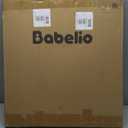 Babelio 26-43" No Bottom Bar Baby Gate for Babies, Elders and Pets, 2-in-1 Hardware Mount Dog Gate for The House, Stairs and Doorways, with Large Walk Thru Door, White